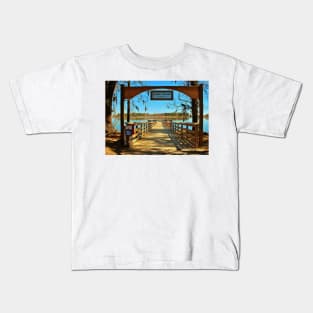 Riverfront Fishing Pier Kids T-Shirt